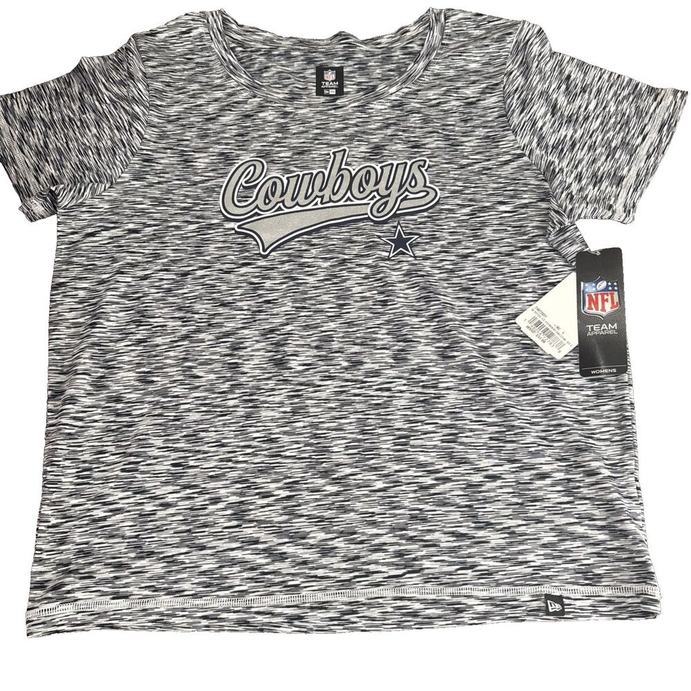 Dallas Cowboy’s T-Shirt Women Gray White Stretch NFL new era football game